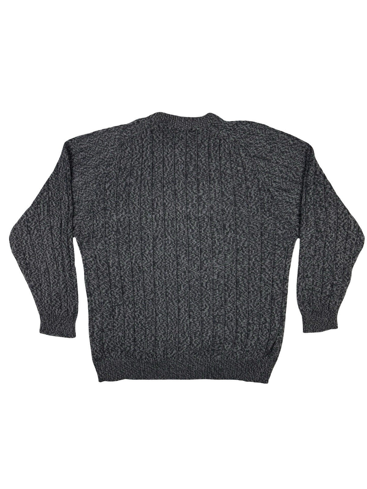 Faded Glory Heather Grey Cotton Knit Jumper Large