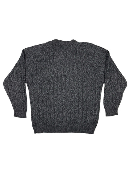 Faded Glory Heather Grey Cotton Knit Jumper Large