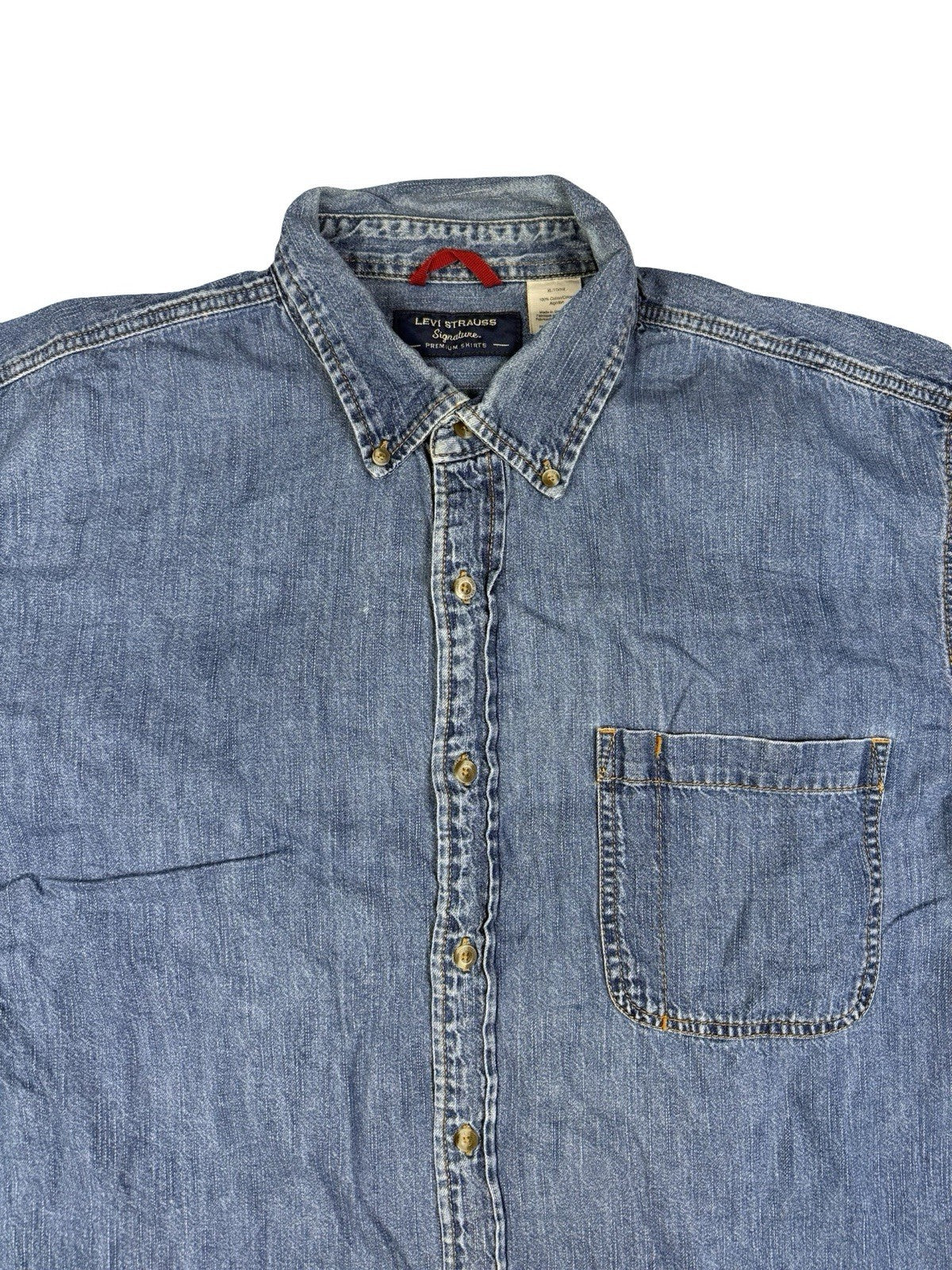 Levi's Signature Blue Denim Button Up Western Shirt XL