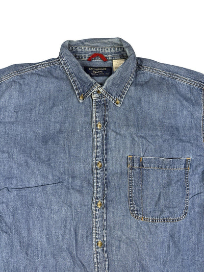 Levi's Signature Blue Denim Button Up Western Shirt XL