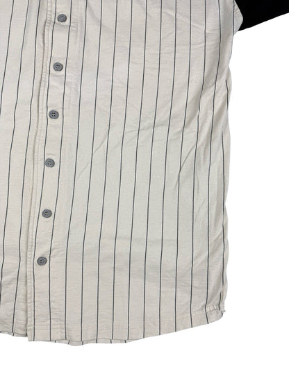 Wilson Off White Cotton Pinstripe Baseball Jersey Top XL