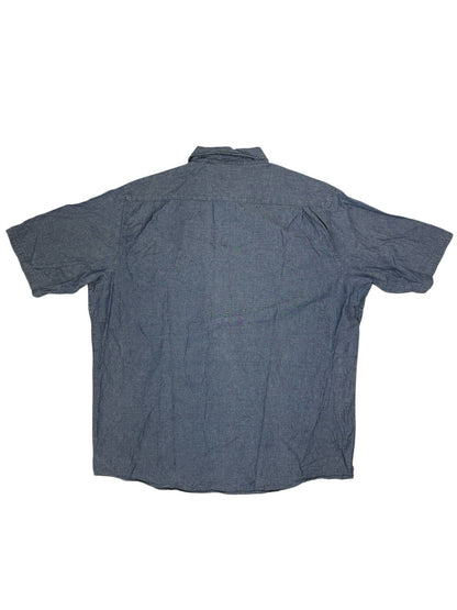 Wrangler Blue Cotton Collared Short Sleeve Shirt 2XL
