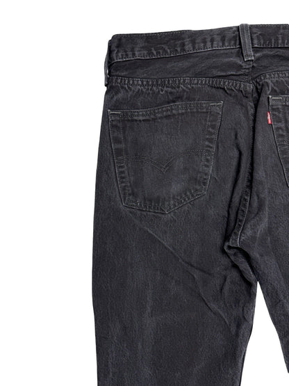 Levi's 501 Black Denim Straight Leg Jeans 34W 36L