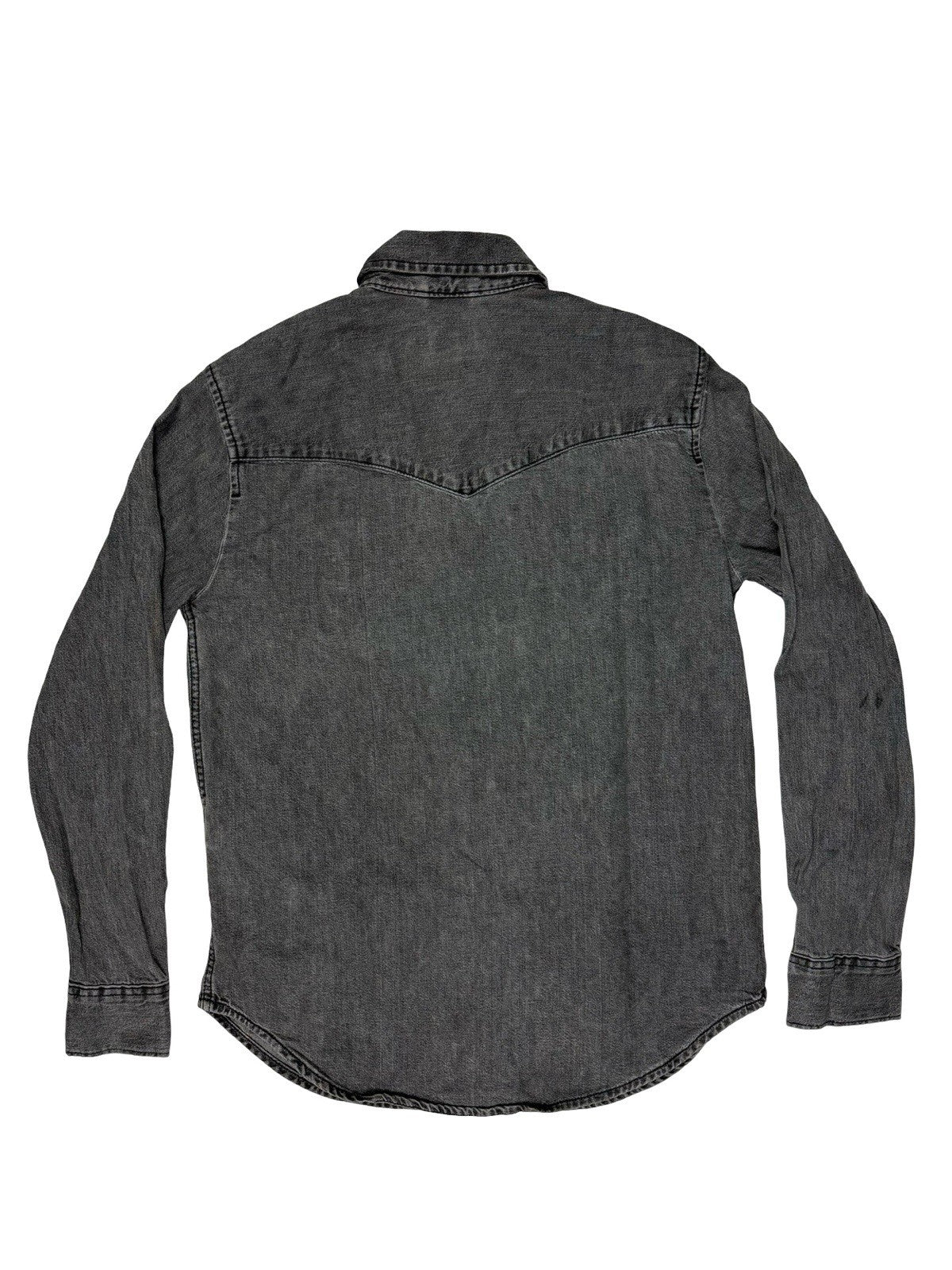 Levi's Faded Grey Pearl Snap Western Cotton Denim Shirt Small