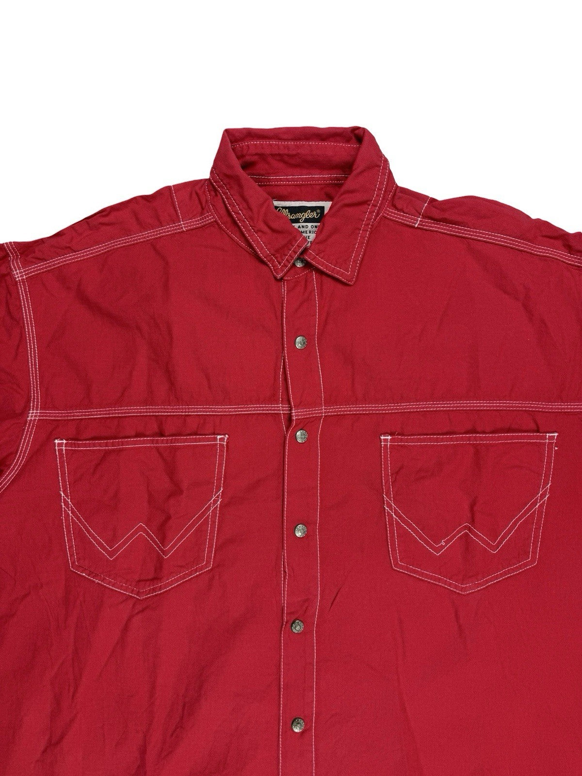 Wrangler Red Vintage 90's Snap Western Shirt Large
