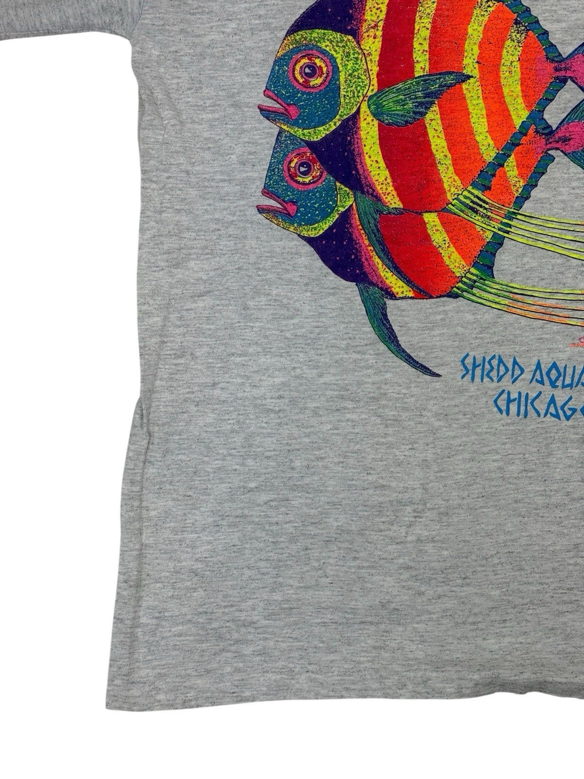 Vintage Chicago Aquarium Grey Novelty Tourist Print Top Large