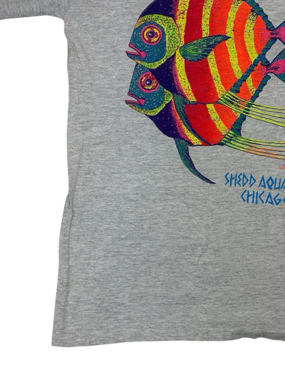Vintage Chicago Aquarium Grey Novelty Tourist Print Top Large