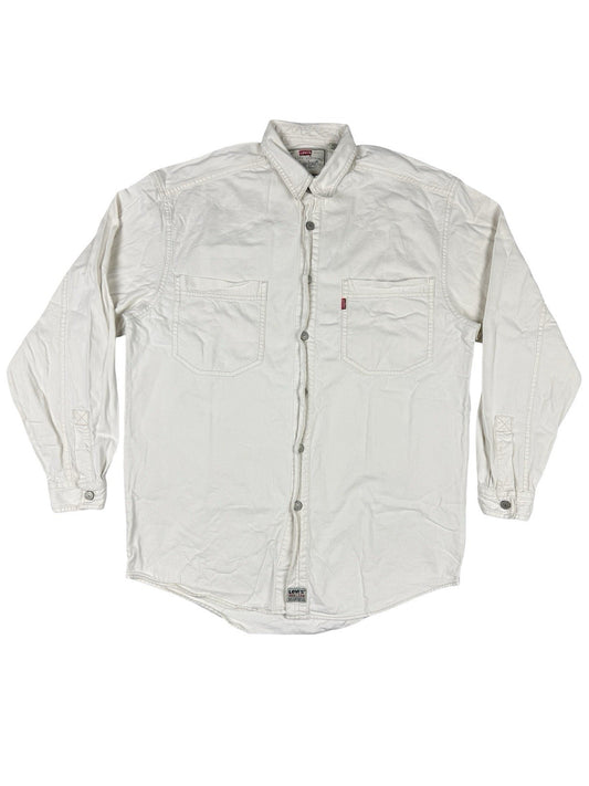Levi's Vintage 90s White Button Cotton Western Shirt Size Small