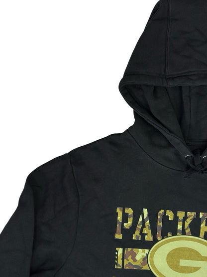 NFL Green Bay Packers Black Camo Print Hoodie American Football Large