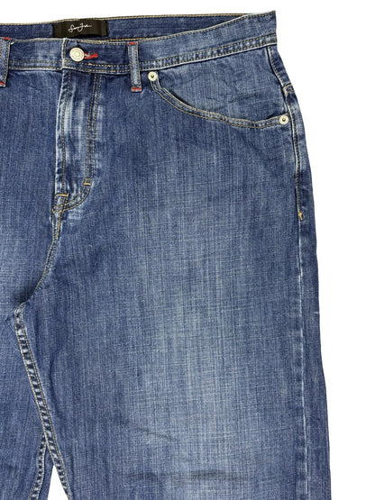 Sean John Retro Blue Wide Leg Relax Hip Hop Denim Jeans 36W 34L