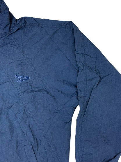 Reebok Retro Blue Nylon Zip Track Jacket Small