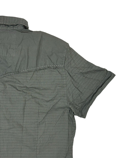 GUESS Green Embroidered One World Collared Shirt Large