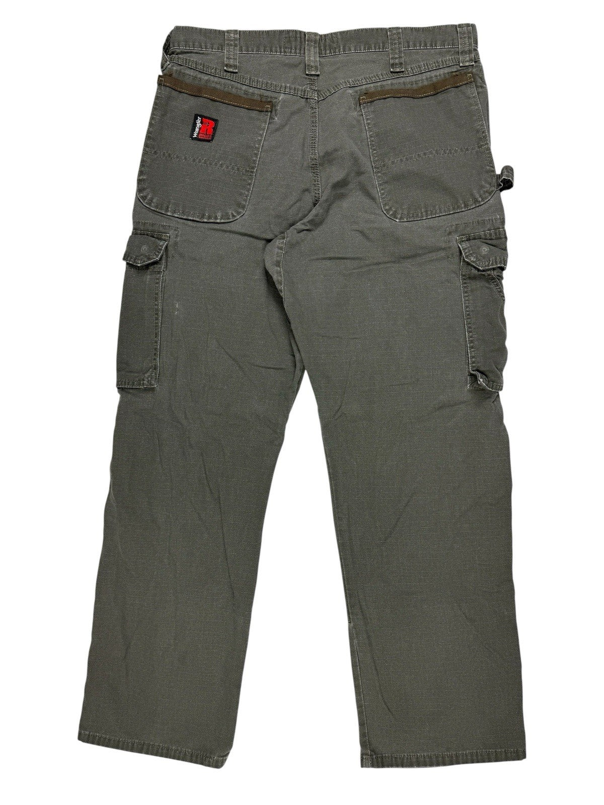 Wrangler Riggs Green Workwear Carpenter Denim Jeans 34W 30L