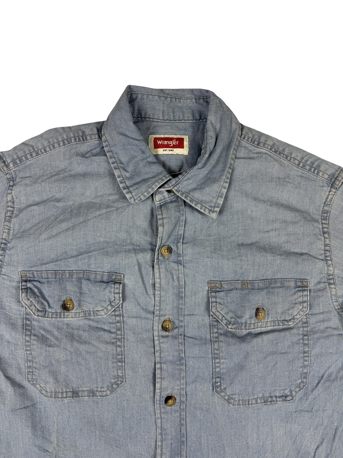 Wrangler Light Blue Western Button Shirt Small