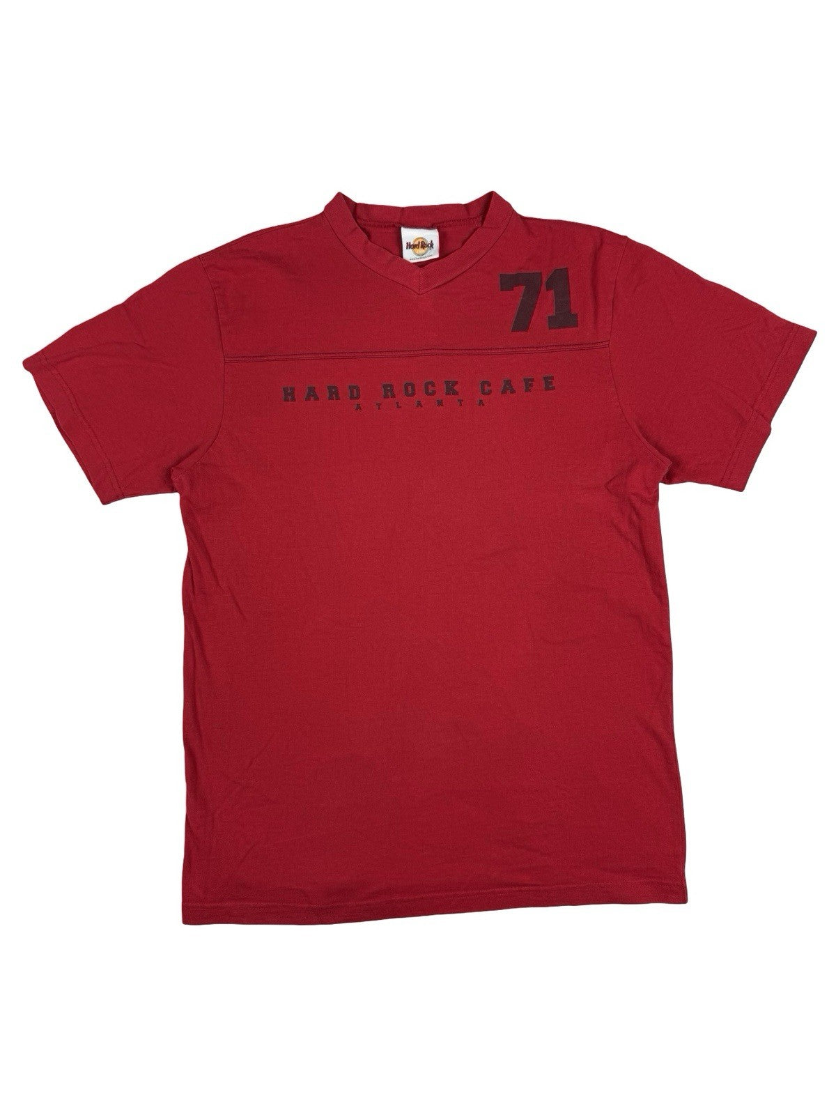 Hard Rock Cafe Red Atlanta V-Neck Top Medium