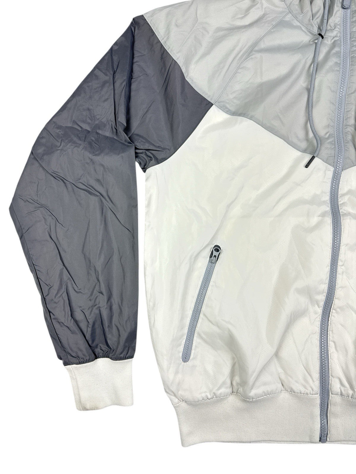 Nike Grey Nylon Windrunner Hooded Track Jacket XS