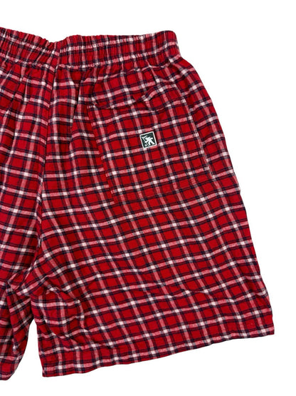 GOTCHA Red Tartan Plaid Cotton Shorts Medium