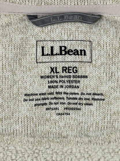 L.L. Bean Cream Zip Fleece Jacket Women's XL Regular