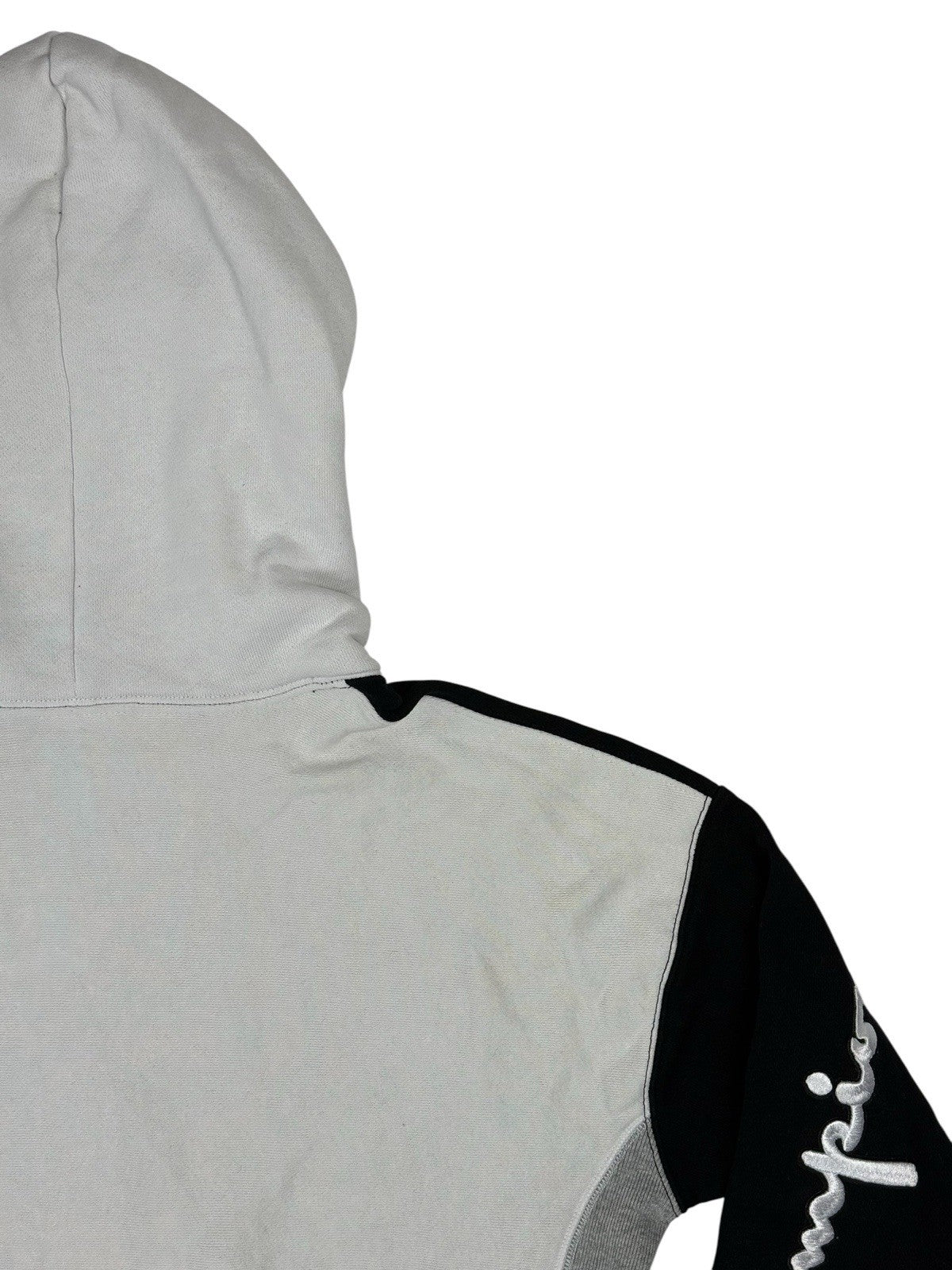 Champion Black Embroidered Colourblock Retro Hoodie Small