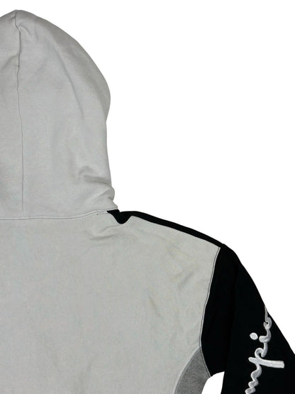 Champion Black Embroidered Colourblock Retro Hoodie Small
