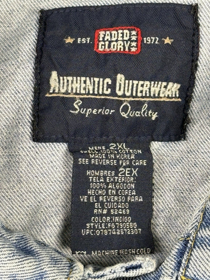 Faded Glory Retro Blue Denim Jacket 2XL