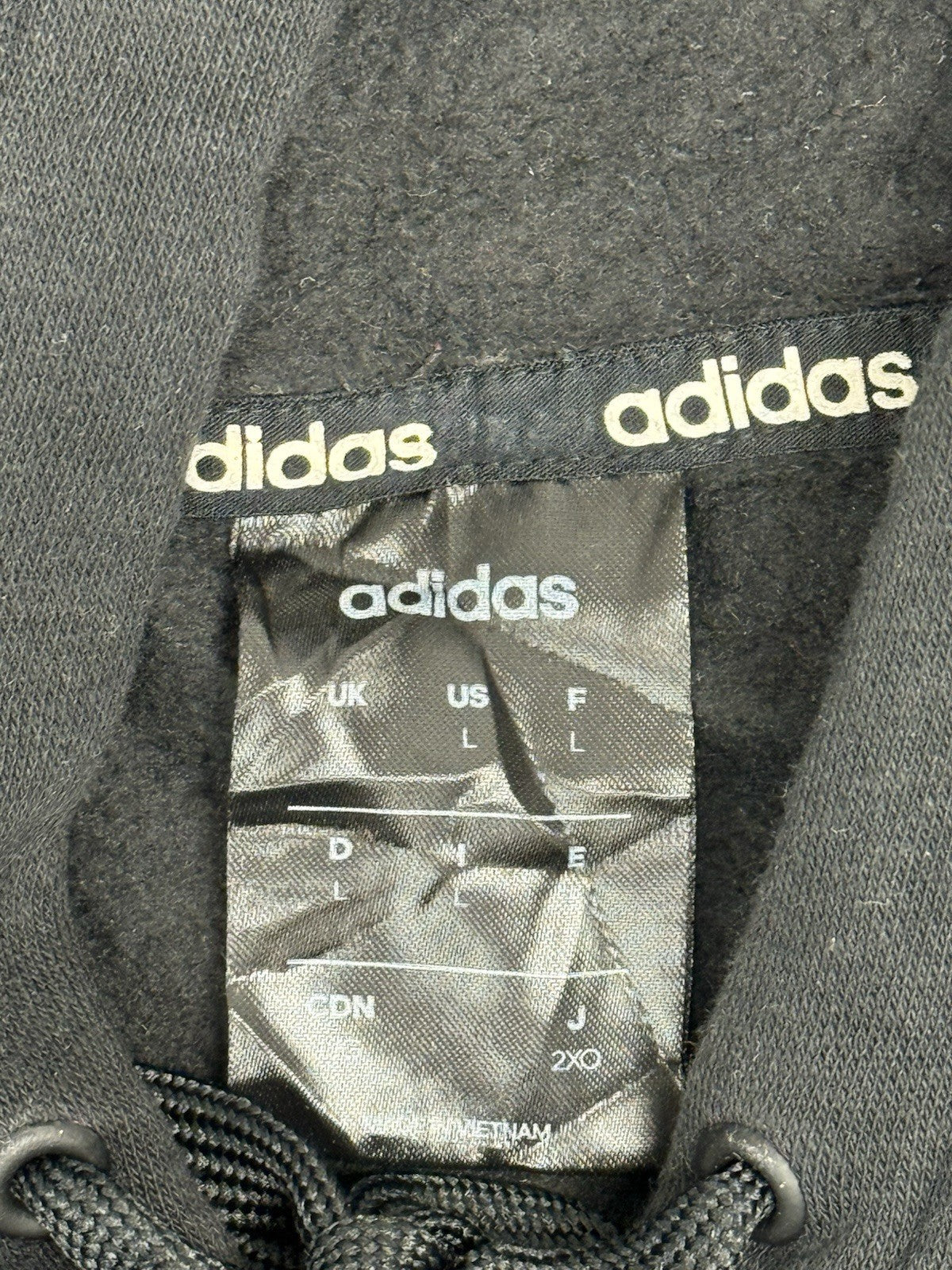 Adidas Black Printed 3 Stripe Hoodie Large