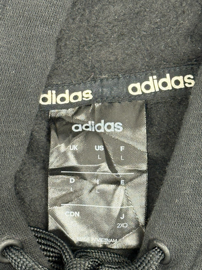 Adidas Black Printed 3 Stripe Hoodie Large
