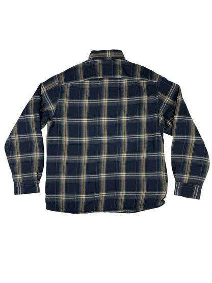 Wrangler Blue Plaid Fleece Lined Shirt Jacket Medium