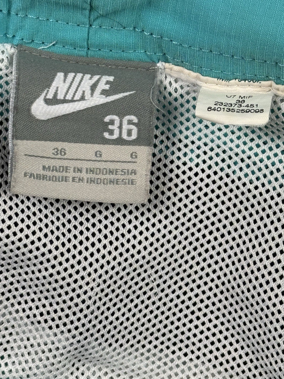 Nike Retro Blue Mesh Web Lined Swim Trunk Board Shorts Size Large (36)
