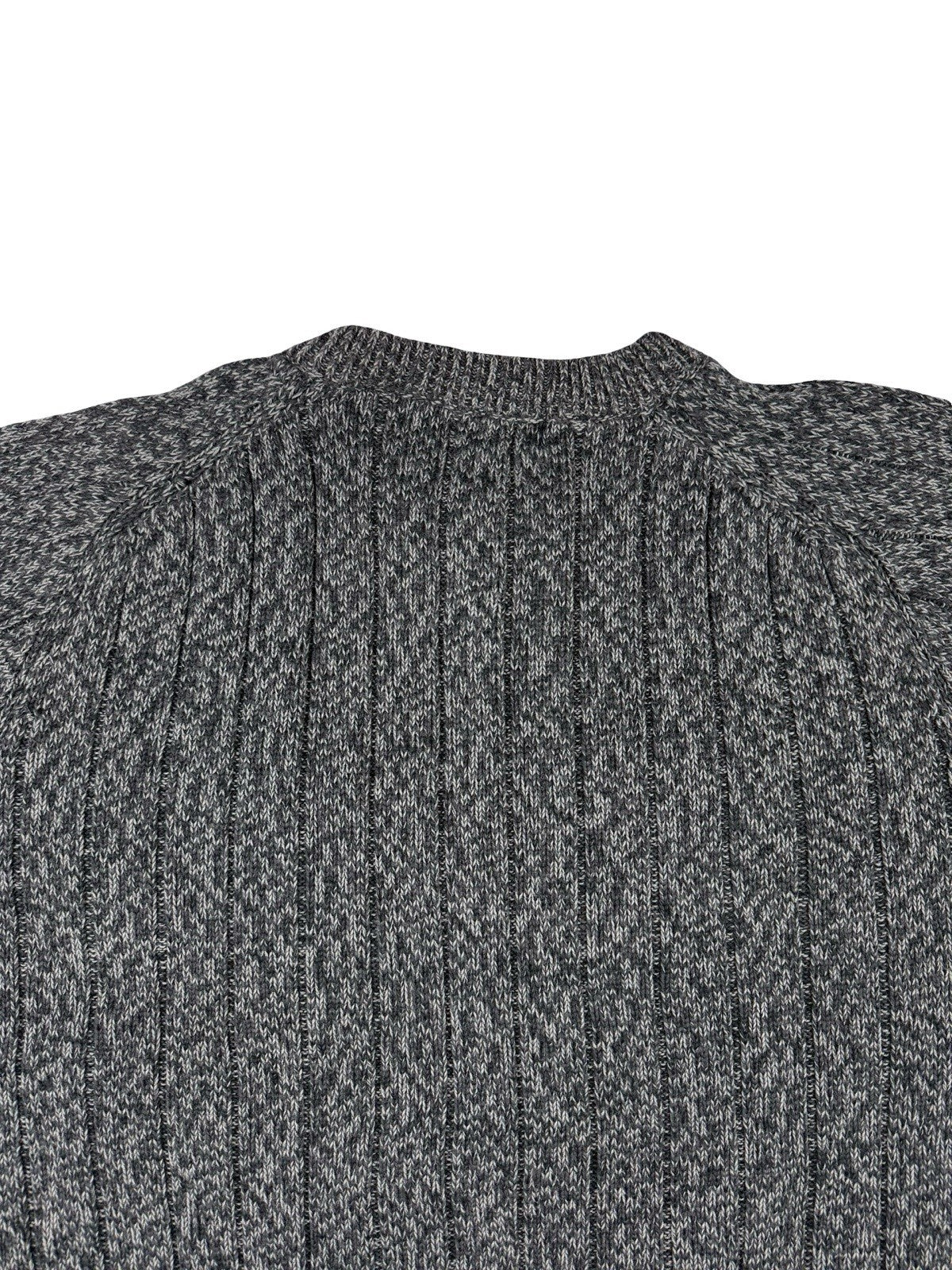 Faded Glory Heather Grey Cotton Knit Jumper Large