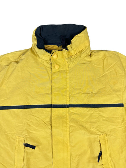 Nautica Retro Yellow Hooded Zip Windbreaker Americana Jacket Large