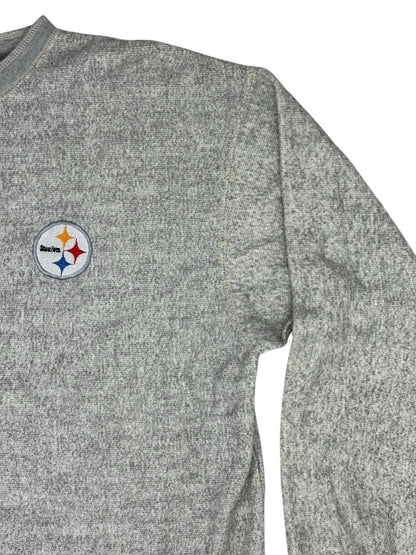 Pro Edge NFL Vintage Pittsburgh Steelers Grey Henley Jumper XL