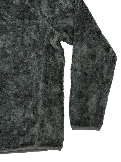 LL Bean Grey Hi-Pile Fleece Snap Jumper Medium