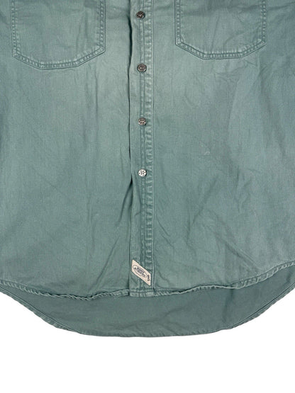 Levi's Vintage 90's Teal Green Button Up Western Cotton Denim Shirt Large