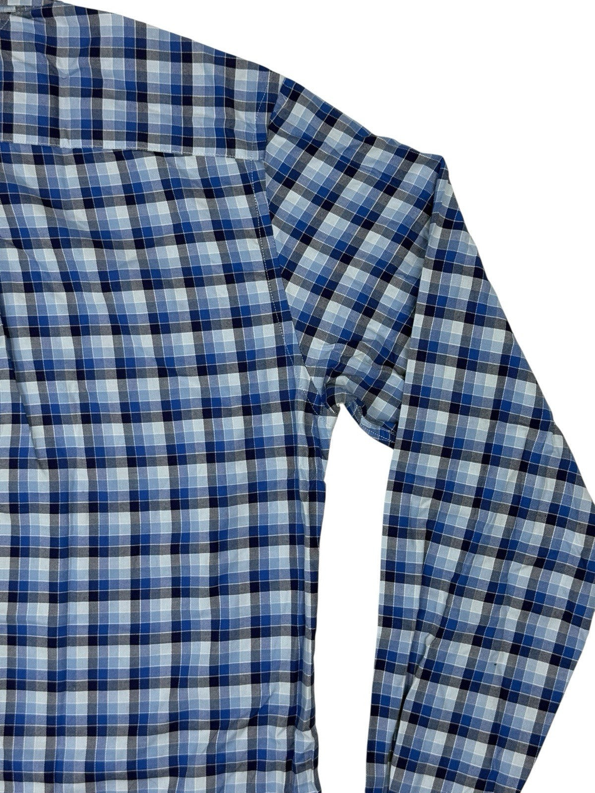 Tommy Hilfiger Blue Plaid Collared Shirt Medium