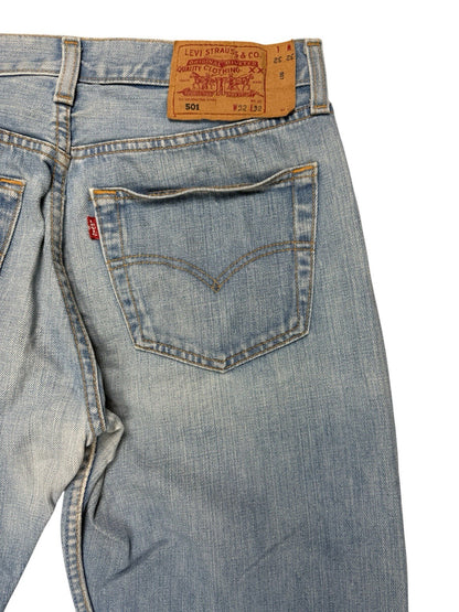 Levi's 501 Light Blue Straight Leg Denim Jeans 32W 32L