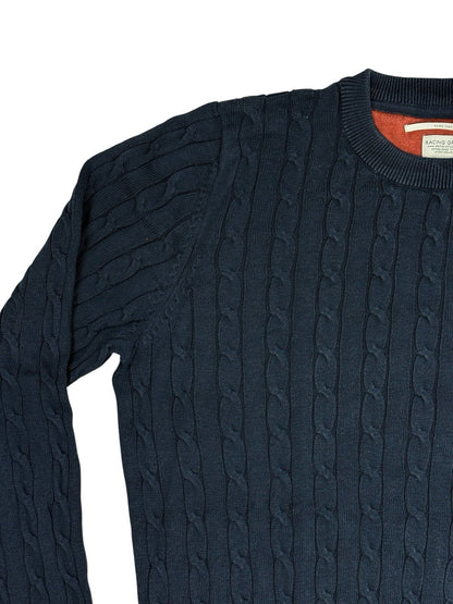 Racing Green Blue Knit Cotton Jumper Small