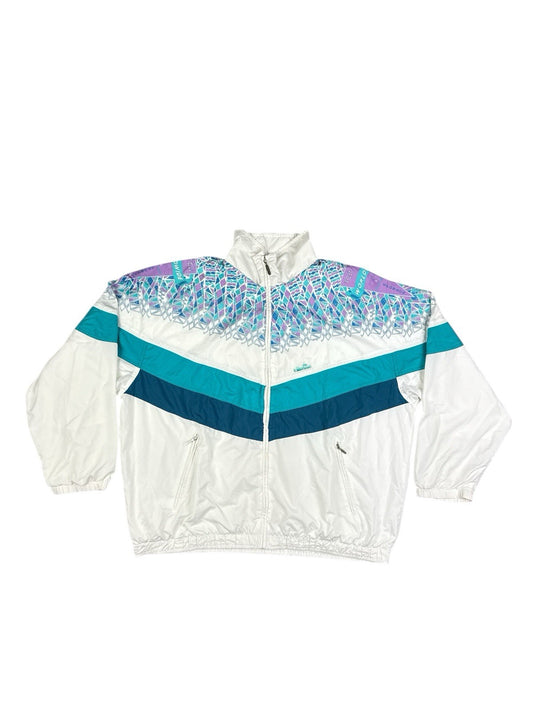 Ellesse Vintage 90’s White Geometric Zip Tennis Track Jacket XL