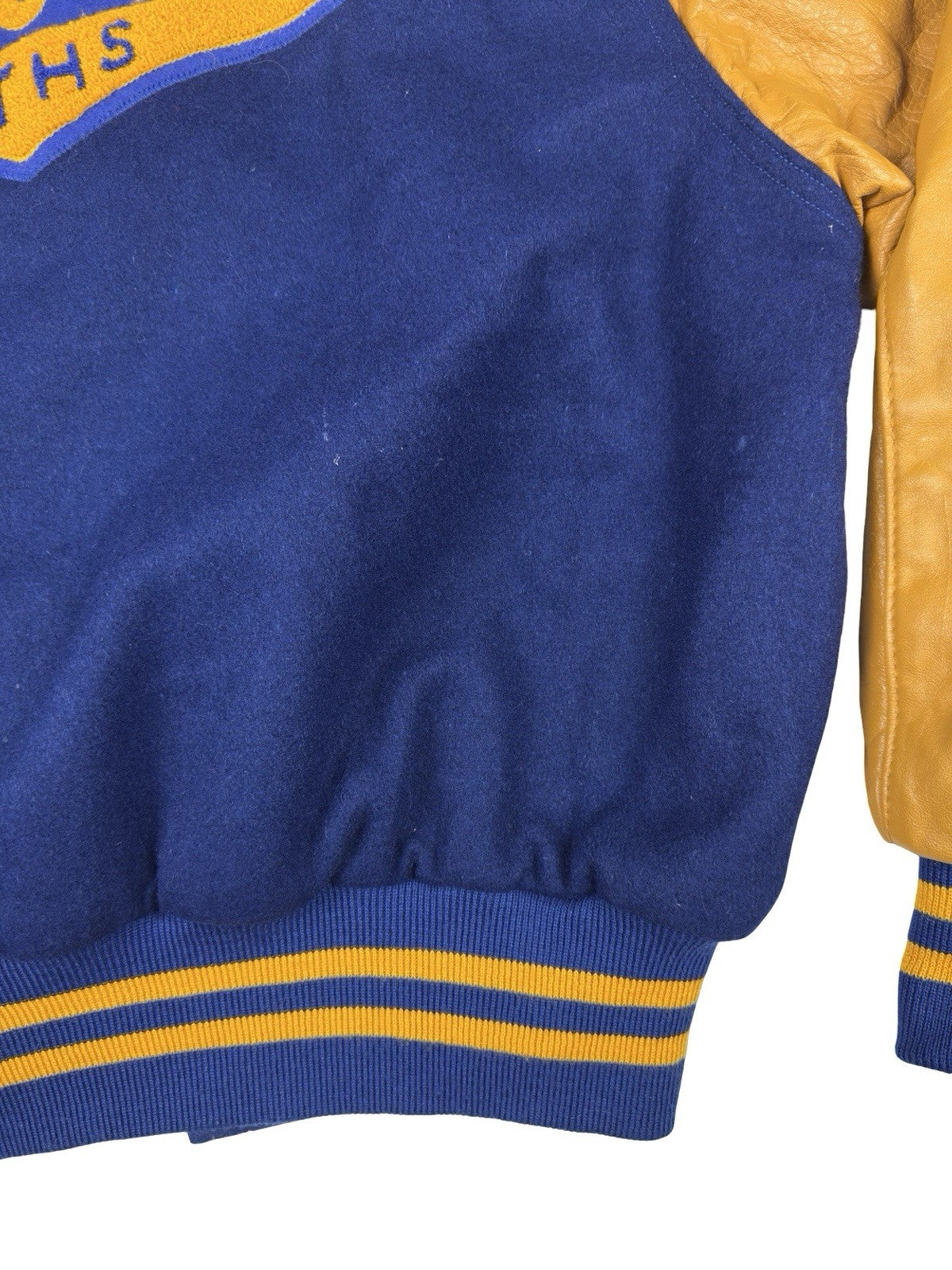 Vtg Grand Sporting Goods Blue USA High School Football Letterman Jacket Large