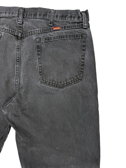 Rustler Faded Black Vintage Straight Leg Denim Jeans 36W 30L