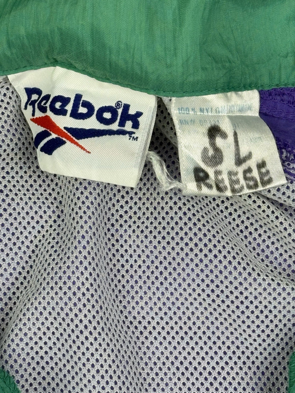 Reebok Retro Purple Nylon Zip Track Jacket Large