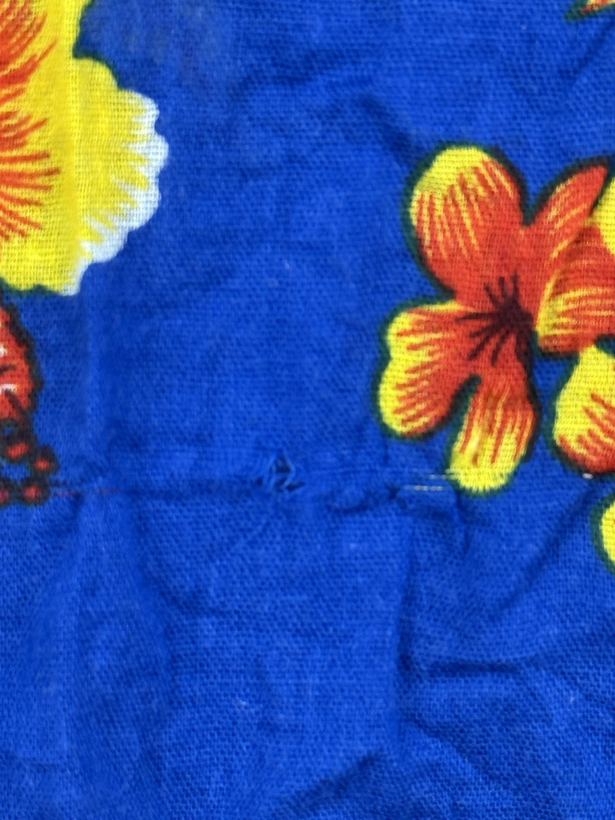 India Boutique Blue Floral Hawaiian Beach Holiday Short Sleeve Shirt Large