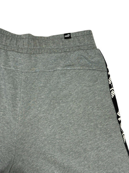 Puma Grey Tape Logo Cotton Blend Shorts Small