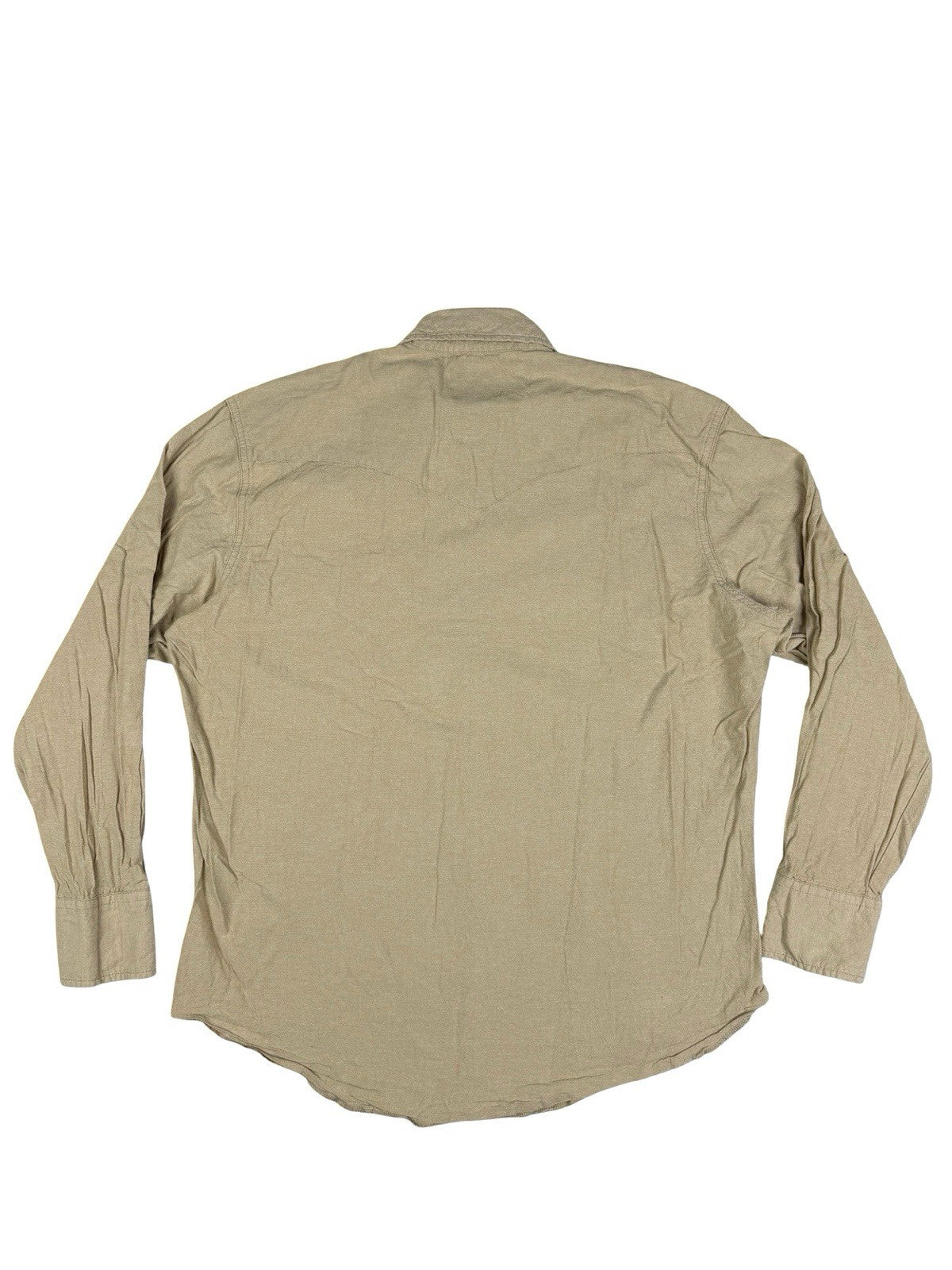 Wrangler Beige Pearl Snap Cowboy Cut Western Shirt Large