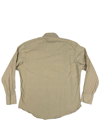 Wrangler Beige Pearl Snap Cowboy Cut Western Shirt Large
