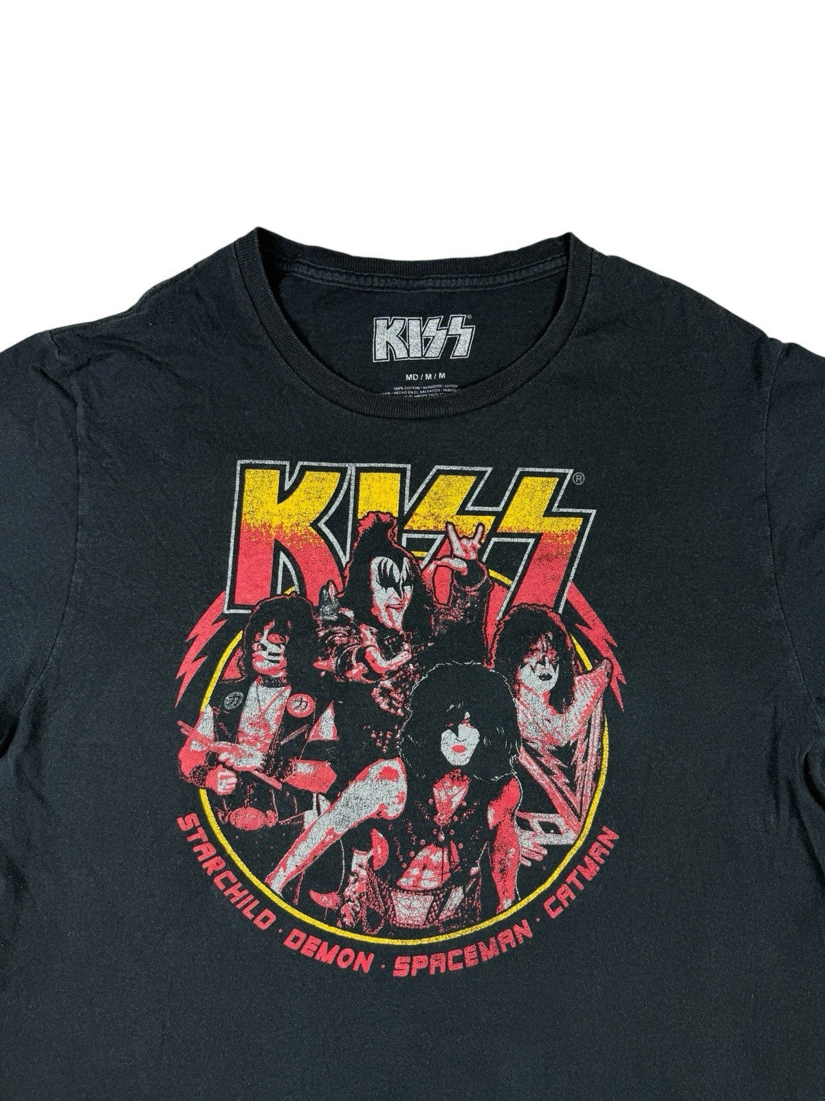 KISS Rock Band Black Music Top Medium