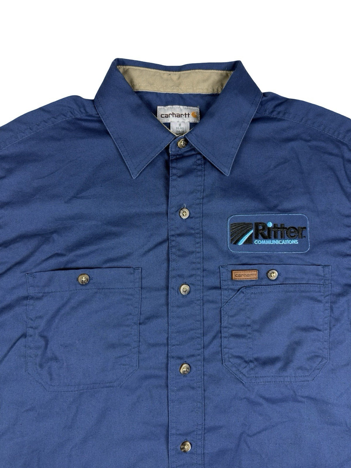 Carhartt Blue Short Sleeve Button Work Shirt Medium