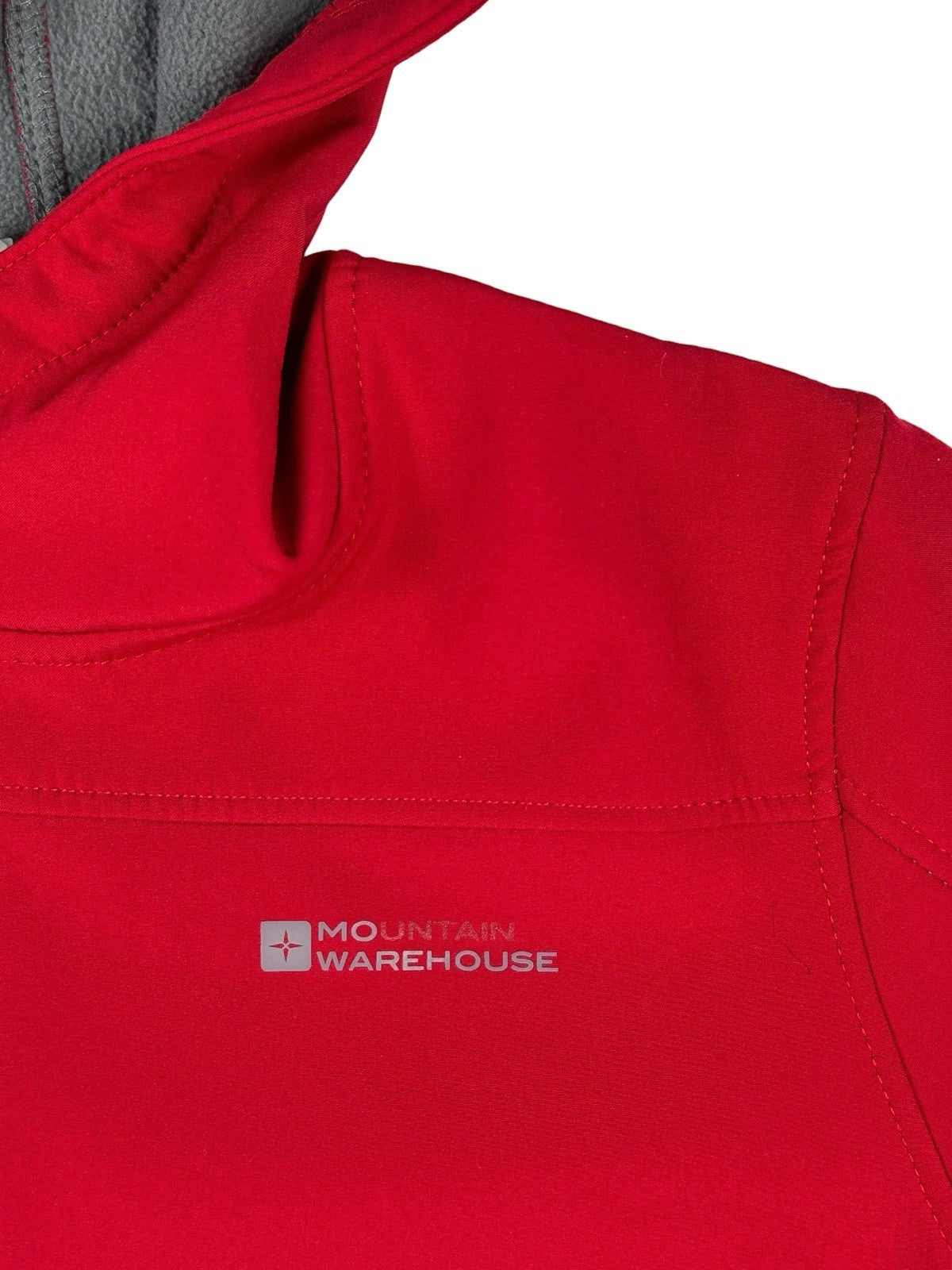 Mountain Warehouse Red Softshell Fleece Lined Hooded Zip Jacket Age 13