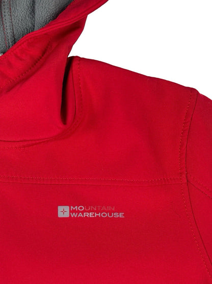 Mountain Warehouse Red Softshell Fleece Lined Hooded Zip Jacket Age 13