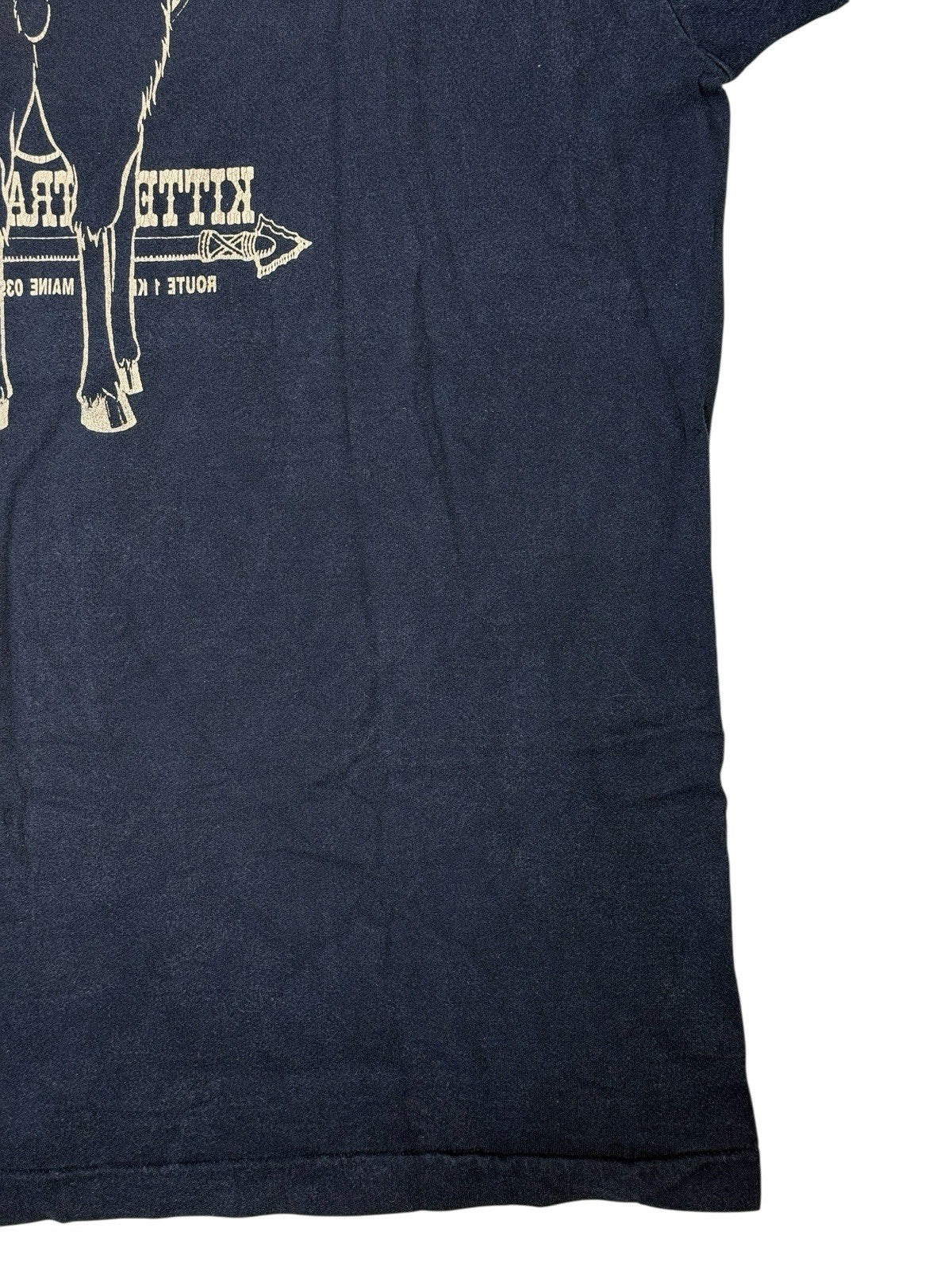 Vintage Blue Kittery Trading Post Funny Novelty Cotton Americana Top XL